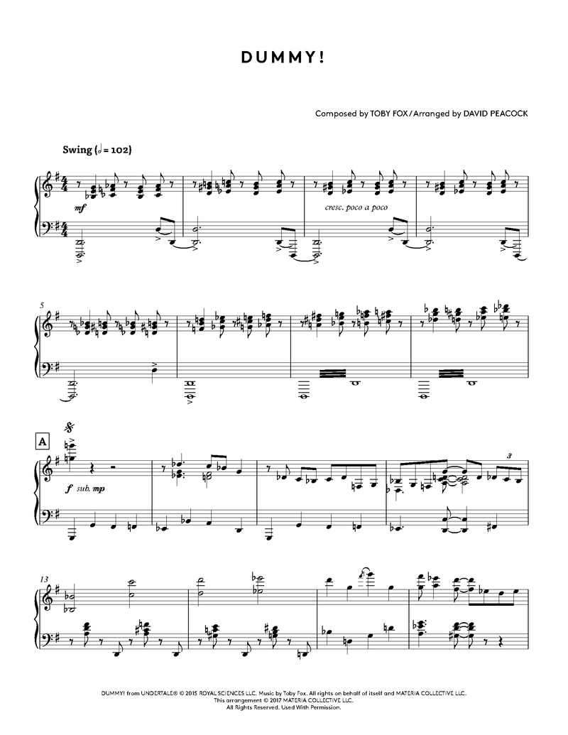 Undertale Piano Collections (Physical Sheet Music Book)