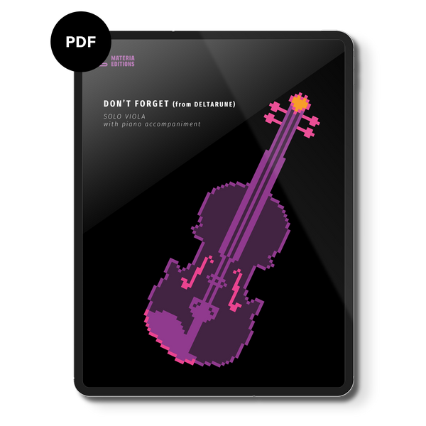 Don't Forget (from DELTARUNE) (for Solo Viola with Piano Accompaniment) Digital Sheet Music